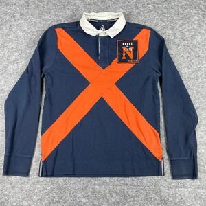 Gaastra Rugby Shirt Mens Medium M Navy Blue Orange Rhode Island Yacht Club Cross